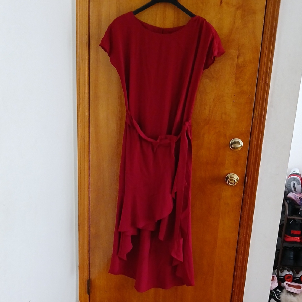 Laundry By Shelli Segal Red Asymmetrical High-Low Sundress 12 NWT